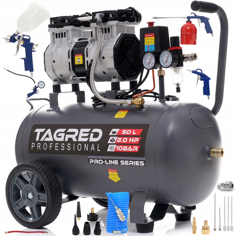 Kompresor bezolejowy Tagred TA3384 50 l 10 bar